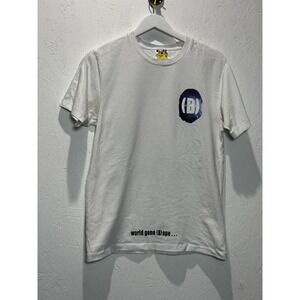 BAPE A Bathing Ape Apetaverse Graphic T-Shirt White Mens Small World Gone Mad